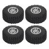 Alomejor 4 PCS RC Wheels and Tires Aluminum Alloy Fits for 1/18 Remote Control Car (Silver) view 1