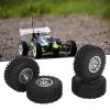 Alomejor 4 PCS RC Wheels and Tires Aluminum Alloy Fits for 1/18 Remote Control Car (Silver) view 4