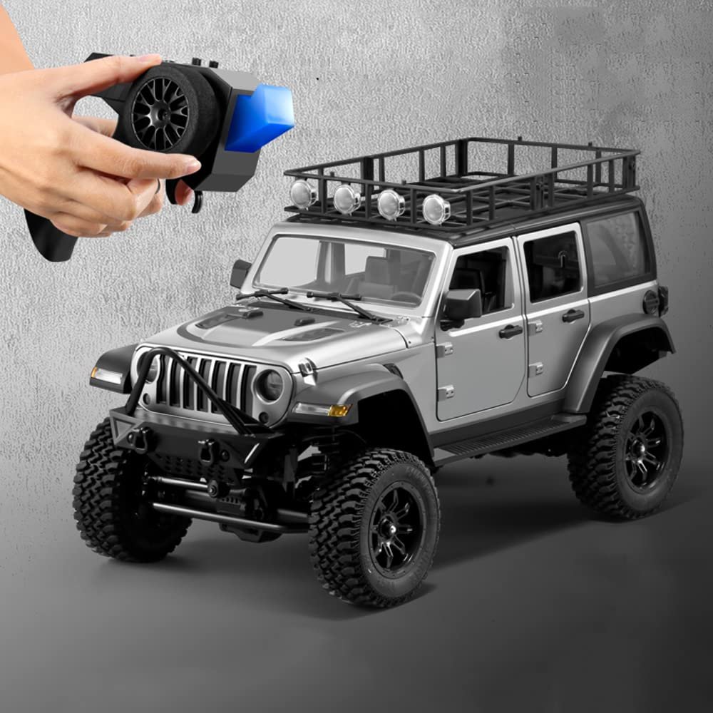 QIYHBVR 1/12 2.4Ghz Crawler RC Car, Full Scale Throttle/Steering,All Terrain Hobby 4WD Off Road Truck Vehicle Models RC Monster Vehicle Truck Crawler with LED Lights RTR for Adult 14+