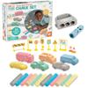 MindWare Oh So Fun Cars and Trucks Sidewalk Chalk Set, Vehicle Shaped Chalk with Road Signs and Holders for Outdoor Creative Play, 29 Piece Chalk Activity Set for Kids Ages 3+, Gift for Toddlers view 1