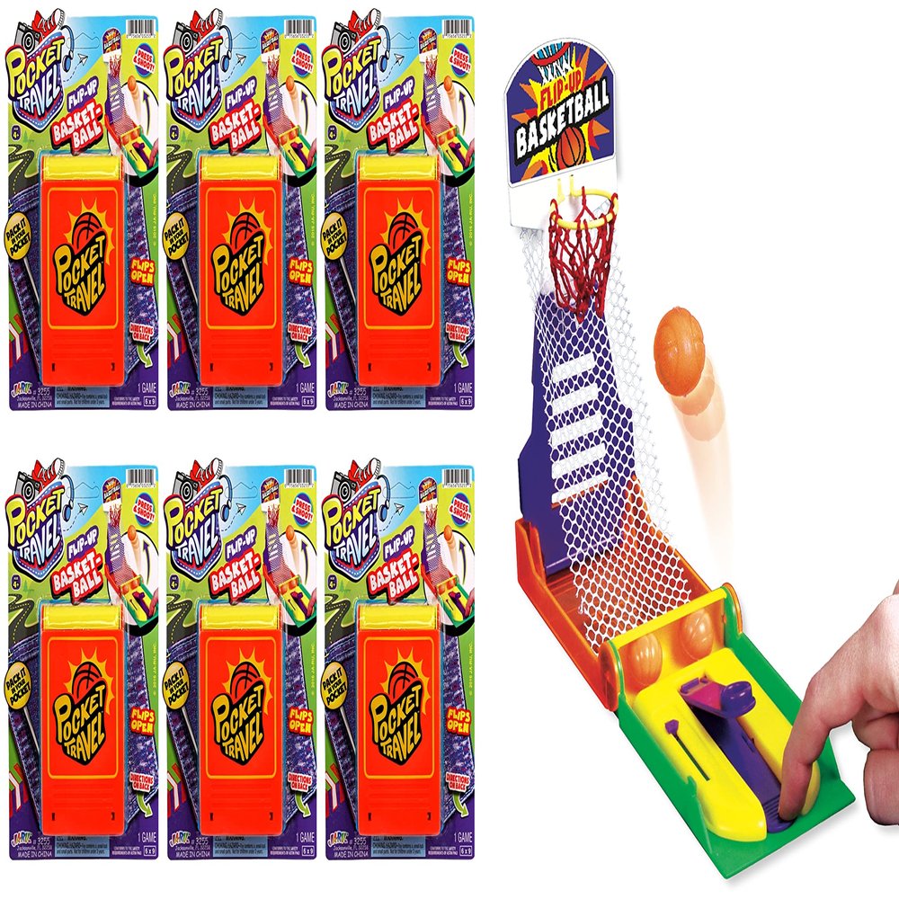 JA-RU Mini Finger Basketball Shooting Game (6 Pack) - Handheld Mini Basketball Game for Kids | Tabletop & Desktop Fidget Toys | Sports Easter Basket Stuffers & Party Favors. 3255-6s