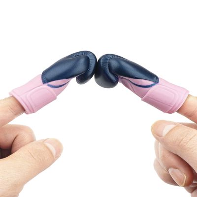 AQKILO Boxing Gloves Mini Finger Puppets, Knock Out Your Stress! Weird Stuff Random White Elephant Gifts, Blue - 2Pcs