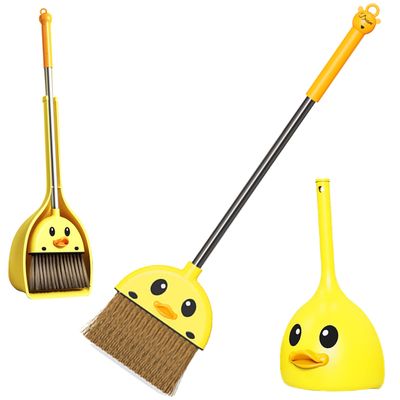 VIPAMZ Mini Broom and Dustpan Set for Kids - Cute Yellow Duck for Girls & Boys - Toddler Broom Set for Household Cleaning and Pretend Play - Perfect for Toddlers & Preschooler