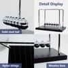 BEWITU Large Newtons Cradle Pendulum with 7 Balls, 9 inch Newtons Cradle Balance Balls, Science Physics Desk Decoration, Office Home Desk Decoration, Calm Down Fidgets (Black Wooden Base) view 2