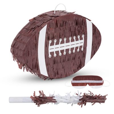 Birchio Football Pinata Bundle with a Blindfold and a Bat (16 x 10 x 4 Inches), Football Pinata for Boys, Perfect for Birthday Party, Sport Theme Party, Decoration