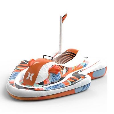 Hurley Wave Runner Water Inflatable Pool Float, Orange (1531015B)