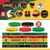 Batiyeer 100 Pcs Juneteenth Silicone Bracelets with Pins Set Including 50 Silicone Wristbands 50 Juneteenth Buttons Badges African Party Decorations for Juneteenth Party Supplies Favors view 3