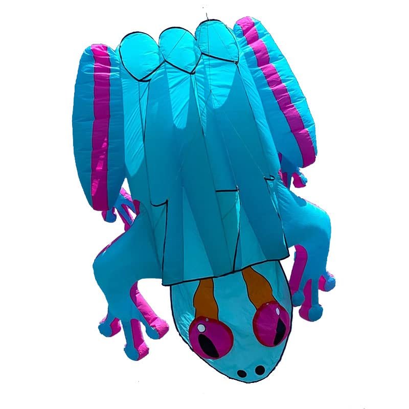 HFLY Kite Soft Inflatable Large 8 SQ.M. Frog Kite for Adults Nylon Blue Tree Frog Animal Show Kite