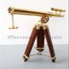 Nautical Brass Wooden Tripod Telescope Double Barrel Collectible Maritime Gift by BLACKPERLCRAFTS view 3