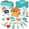 Lehoo Castle Wooden Doctor Kit for Kids, Vet Play Sets, Veterinarian Kit Pretend Play Doctor Set with Dog Bag, Medical Kits Doctor Toys Gift for Boys Girls Aged 3 4 5 view 1