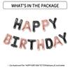 Happy Birthday Balloons Banner, 16 Inch Mylar Foil Balloon Letters Birthday Sign Banner Balloons Kit Birthday Decorations For Kids Adults Birthday Party Favor Supplies Black Champagne Gold view 2