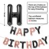 Happy Birthday Balloons Banner, 16 Inch Mylar Foil Balloon Letters Birthday Sign Banner Balloons Kit Birthday Decorations For Kids Adults Birthday Party Favor Supplies Black Champagne Gold view 3