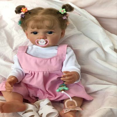 TERABITHIA 22 Inches Hand Rooted Hair Lifelike Reborn Baby Doll Crafted in Vinyl Full Body Realistic Newborn Princess Toddler Girl Dolls Anatomically Correct, My Little Sweetheart
