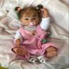 TERABITHIA 22 Inches Hand Rooted Hair Lifelike Reborn Baby Doll Crafted in Vinyl Full Body Realistic Newborn Princess Toddler Girl Dolls Anatomically Correct, My Little Sweetheart view 3