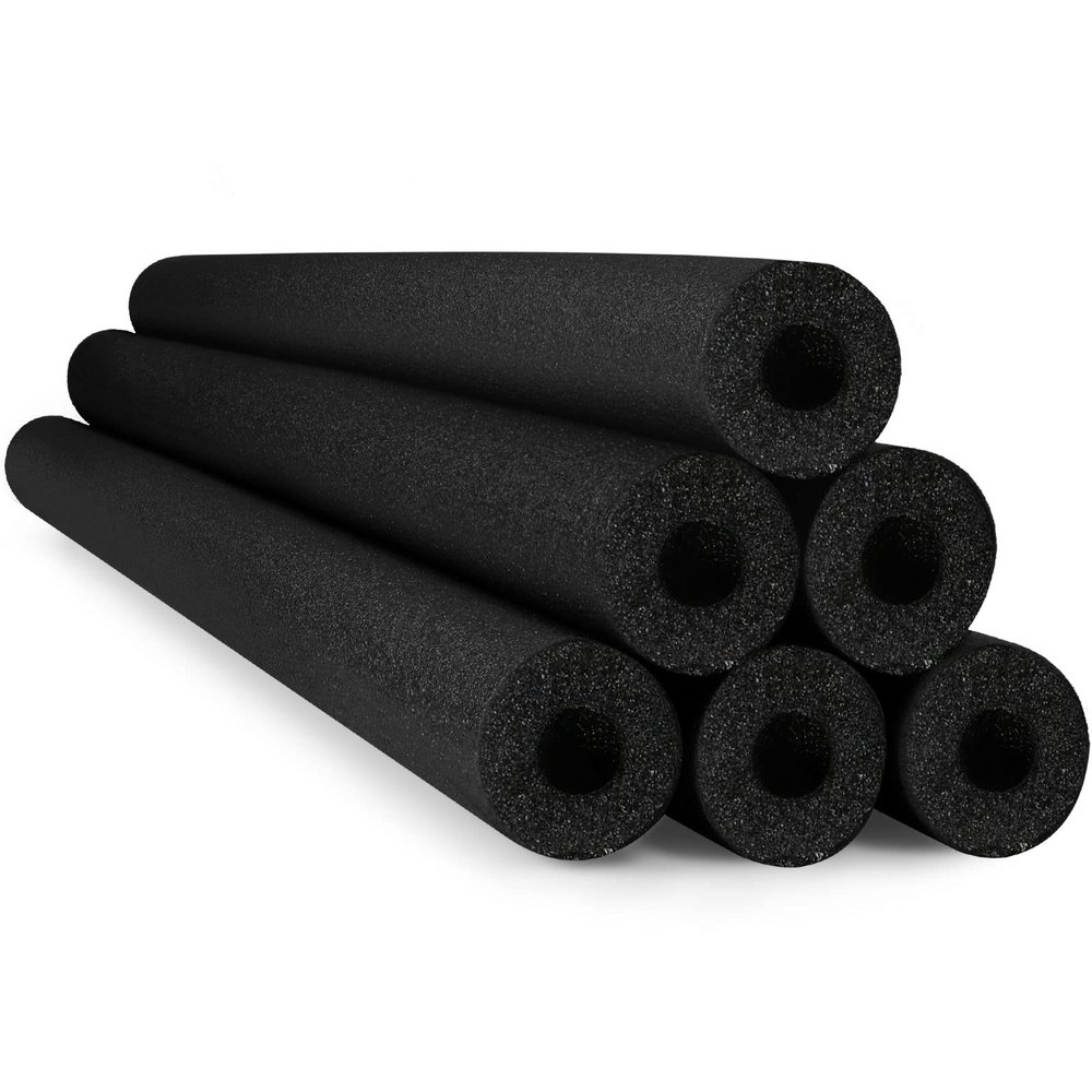 Hanaive 6 Pack Pool Noodles Swimming Floating Foam Tube 52 Inch Hollow Swim Noodles Bulk Floats Heavy Duty for Swimming Decoration Craft Projects Multi-Purpose(Black)
