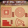 Sintuff 15 Pcs Spell Effect AOE Damage Template Area Translucent Acrylic Spell Marker Set Include 5 Cube 4 Circle 2 Cone 4 Line Templates for Gifts Trpgs Dm Gaming Accessories(Red) view 2