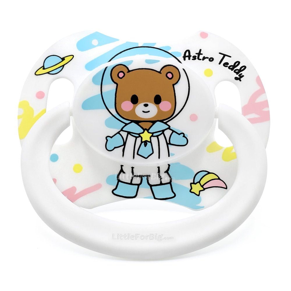 LittleForBig Bigshield Generation-II Adult Sized Pacifier Astro White Teddy Pattern