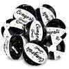 Whaline 12Pcs Graduation Inflatable Beach Balls 11.8 Inch Congrats Grad Beach Ball Black White Graduation Pool Party PVC Bech Balls for Swimming Pool Party Summer Water Sand Game view 1