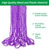 ZZYFGH 12pcs 33'' 7mm Metallic Purple Bead Necklace Bulk, Purple Mardi Gras Beads, Halloween Beads Necklaces for Mardi Gras Christmas Halloween Party Favors view 3