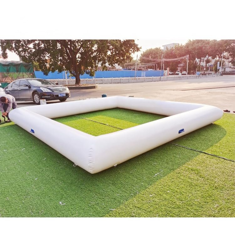 GZYSINFLA Inflatable Bumper Car Racing Track for Kids - 13x3FT Go Kart Race Pipe (White, Without Bottom, Inside Perimeter 11x11FT)