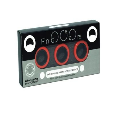 Fingears Magnetic Rings (Set of 3) - Fidget Toy, Great Gift for Teens, Adults, ADHD, Stress Relief Fidget - (Red/Black)