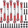 Aluminum Turnbuckles Camber Link Rod Ends Sets for 1/10 Slash 2WD 4X4/Hoss 2WD 4X4/Rustler 2WD 4X4/Stampede 2WD 4X4 Upgrade Parts RC Truck 7pcs/Set(Red) view 1