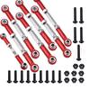 Aluminum Turnbuckles Camber Link Rod Ends Sets for 1/10 Slash 2WD 4X4/Hoss 2WD 4X4/Rustler 2WD 4X4/Stampede 2WD 4X4 Upgrade Parts RC Truck 7pcs/Set(Red) view 2