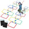 Woanger 2 Sets of Hopscotch Outdoor Squares 20 Pcs Hopscotch Ring Game with 30 Pcs Connectors Outdoor Indoor Obstacle Course for Kids Playground Agility Training(Square,15 Inch) view 1
