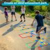 Woanger 2 Sets of Hopscotch Outdoor Squares 20 Pcs Hopscotch Ring Game with 30 Pcs Connectors Outdoor Indoor Obstacle Course for Kids Playground Agility Training(Square,15 Inch) view 4