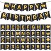 TaoBary 135 Pcs DIY Banner Custom Letters Kit Make Your Own Banner for Birthday Graduation Party Decor Include 107 Letters and Numbers, 16 Symbols, 2 String Lights, 5 Needles, 5 Rope (Black) view 1