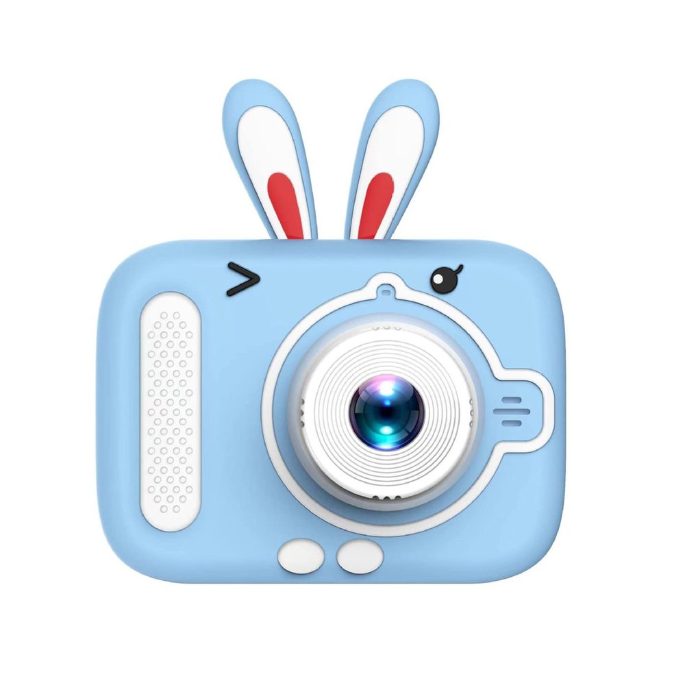 clinmday 1 Set Children Camera Toy 2000W Pixel Auto Focus,Rabbit Cover Compatible Digital Cartoon Camera,for Boys Girls Christmas Birthday Gifts Blue