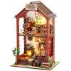 DIY Book Nook Kits Booknook-Creativity 3D Wooden Puzzle Bookend Bookshelf Decor -Booknook Kit for Adults Miniature House Dollhouse Kit with LED Light Crafts for Adult view 1