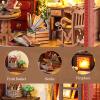 DIY Book Nook Kits Booknook-Creativity 3D Wooden Puzzle Bookend Bookshelf Decor -Booknook Kit for Adults Miniature House Dollhouse Kit with LED Light Crafts for Adult view 2