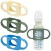 3 Pack Bottle Handles Compatible with Dr Brown Narrow Baby Bottles and Wide-Neck Bottles Non-Slip Easy Grip Handles - BPA-Free Food Grade Silicone Dishwasher Safe - Milk White, Green, Pink view 1
