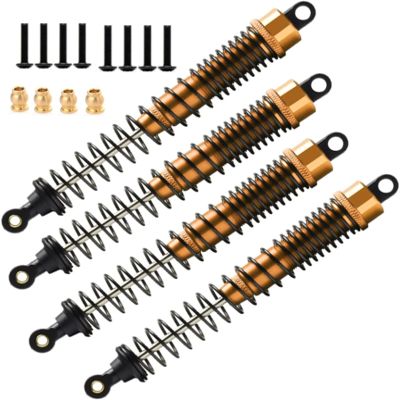 130mm RC Shock Absorber damper Adjustable For RC Car 1/10 Crawler Truck HPI HSP Losi Axial Tamiya Redcat Upgrade Part 4pcs/set(Yellow)