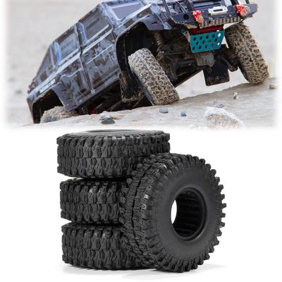 HUOOQT 4Pcs RC Car Rubber Rock Climbing Tires, 120MM 1.9 inch RC Car Off Road Tires for 1/10 RC Track Axles (4)