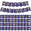 TaoBary 135 Pcs DIY Banner Custom Letters Kit Make Your Own Banner for Birthday Graduation Party Decor Include 107 Letters and Numbers, 16 Symbols, 2 String Lights, 5 Needles, 5 Rope (Navy Blue) view 1