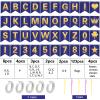 TaoBary 135 Pcs DIY Banner Custom Letters Kit Make Your Own Banner for Birthday Graduation Party Decor Include 107 Letters and Numbers, 16 Symbols, 2 String Lights, 5 Needles, 5 Rope (Navy Blue) view 2