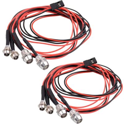 2 Sets RC 4 LED Light Kit Accessories RC Headlights/Taillight Kit for 1/10 Crawler Car Axial SCX10 D90 D110 TRX4 TRX6 Redcat Upgrades Parts