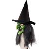 Bagima Witch Witch Halloween 28 * 16 * 6 Witch Face Cover with Hair and Hat Latex Old Witch Face Cover Halloween Party Scary Witch Costume Dress up Props view 1
