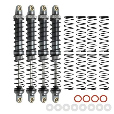 RXZIXYL 4-Pack Front Rear RC Shock Absorber 70mm 80mm 90mm 100mm 110mm 120mm Adjustable Assembled Spring Damper Axial SCX10 Oil Damper for 1/10 RC Crawler Car AXI03007 RBX10 D90 TRX4 (Black-120mm)