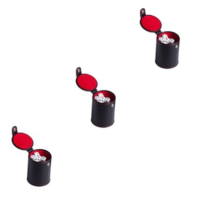 SAFIGLE 3sets Pu Leather Dice Cup Lids and Dices Double-Layer Design for Bar Games and Family Gatherings Comfortable Texture for Smooth Rolling and Easy Cleaning