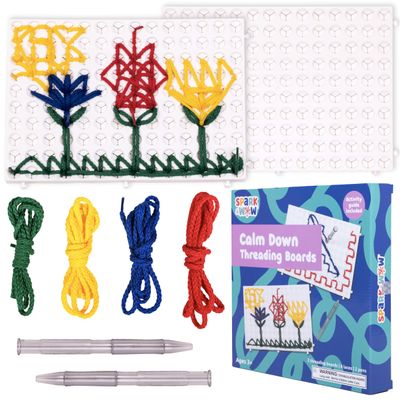SPARK & WOW Calm Down Threading Boards | Set of 2 | Sensory Activity Board | Autism Toys for Play Therapy | ADHD Toys for Sensory Play