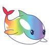 3 Cute Rainbow Whale Sticker Orca Killer Whale Ocean Fish Sea World Deep Blue view 1