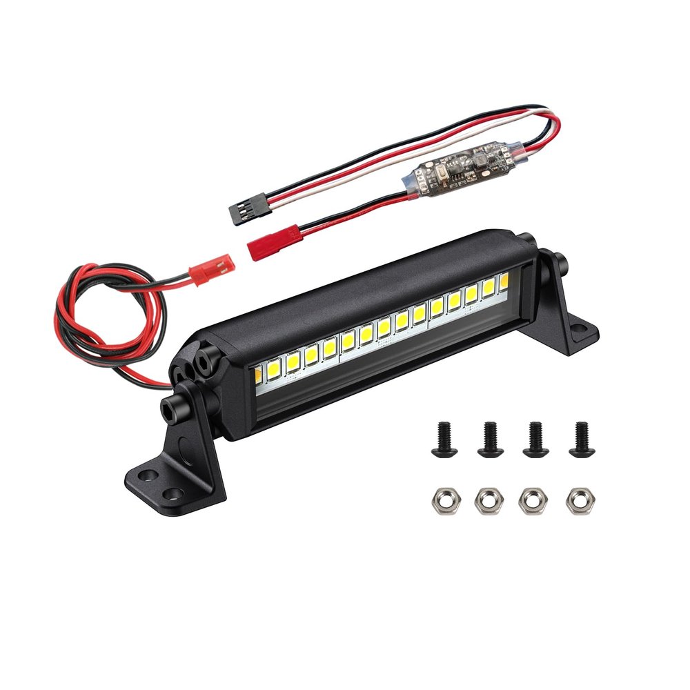 Zhongzhen RC Light Bar 15 LED 2.95 Inch Aluminum RC Lights RC Crawler Accessories for Axial SCX10 Traxxas TRX4 TRX4M Arrma Senton Redcat GEN7 1/10 1/18 Scale Rock Crawler Truck RC Car Roof Light Kit