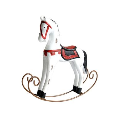 WOONEKY Wood Ornament Vintage Horse Decor Hand-Carved Distressed Effect for Christmas Decor