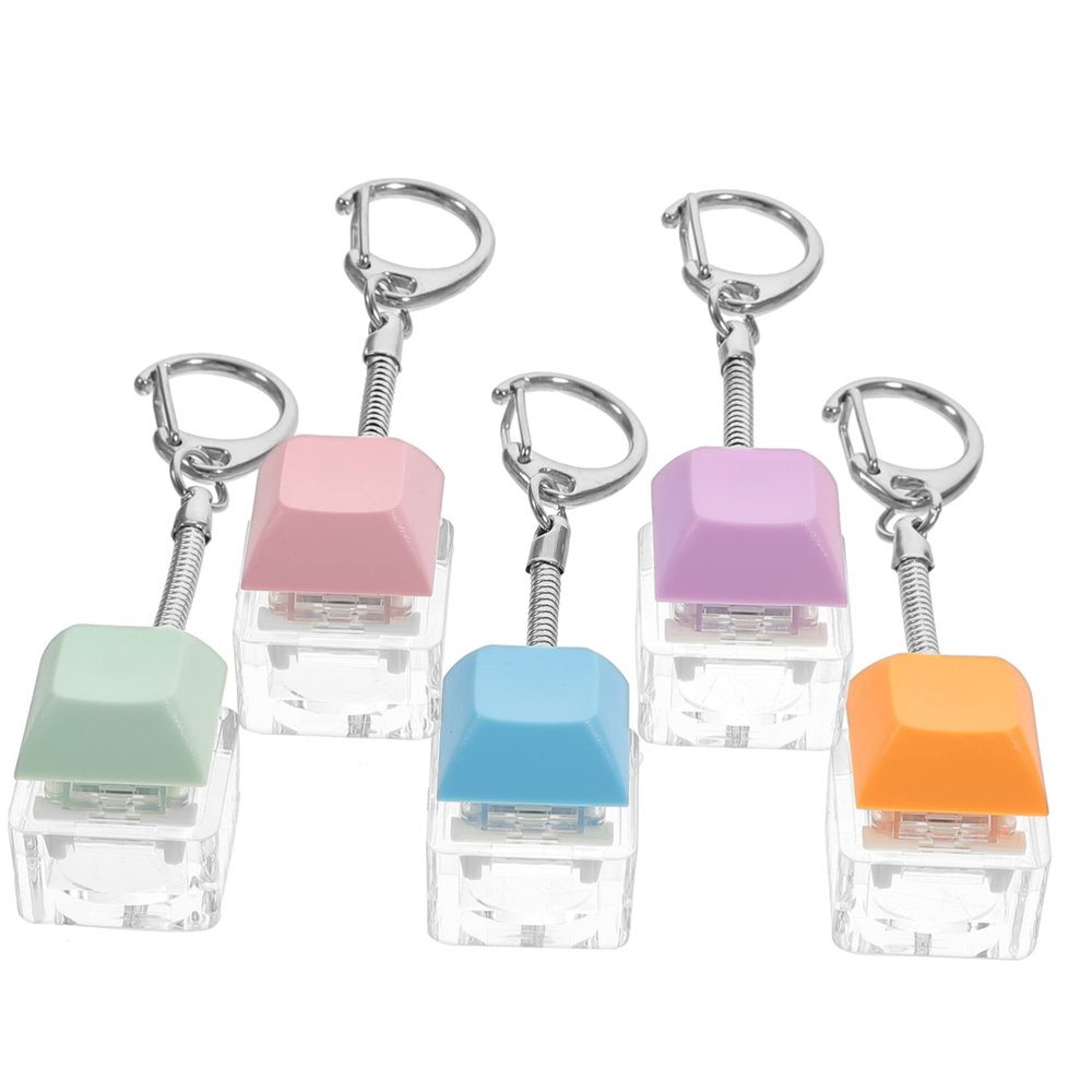 STOBOK 5Pcs Mechanical Keyboard Keychain Finger Keyboard for DIY Crafts Executive Desk Party Supplies