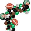 137 PCS Football Balloons Arch Garland Kit Football Balloons Football Foil Mylar Balloons for Kids Boys Teenager Mens Sport Theme Birthday Party Decoration (Black, Green, Brown) view 1