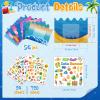 Ctosree 54 Packs Summer Picture Frames Craft Kit DIY Photo Frame Craft with Stickers Summer Cardboard Photo Frame Craft Under The Sea Craft Kits Game Activities Beach Pool Party Favors view 3