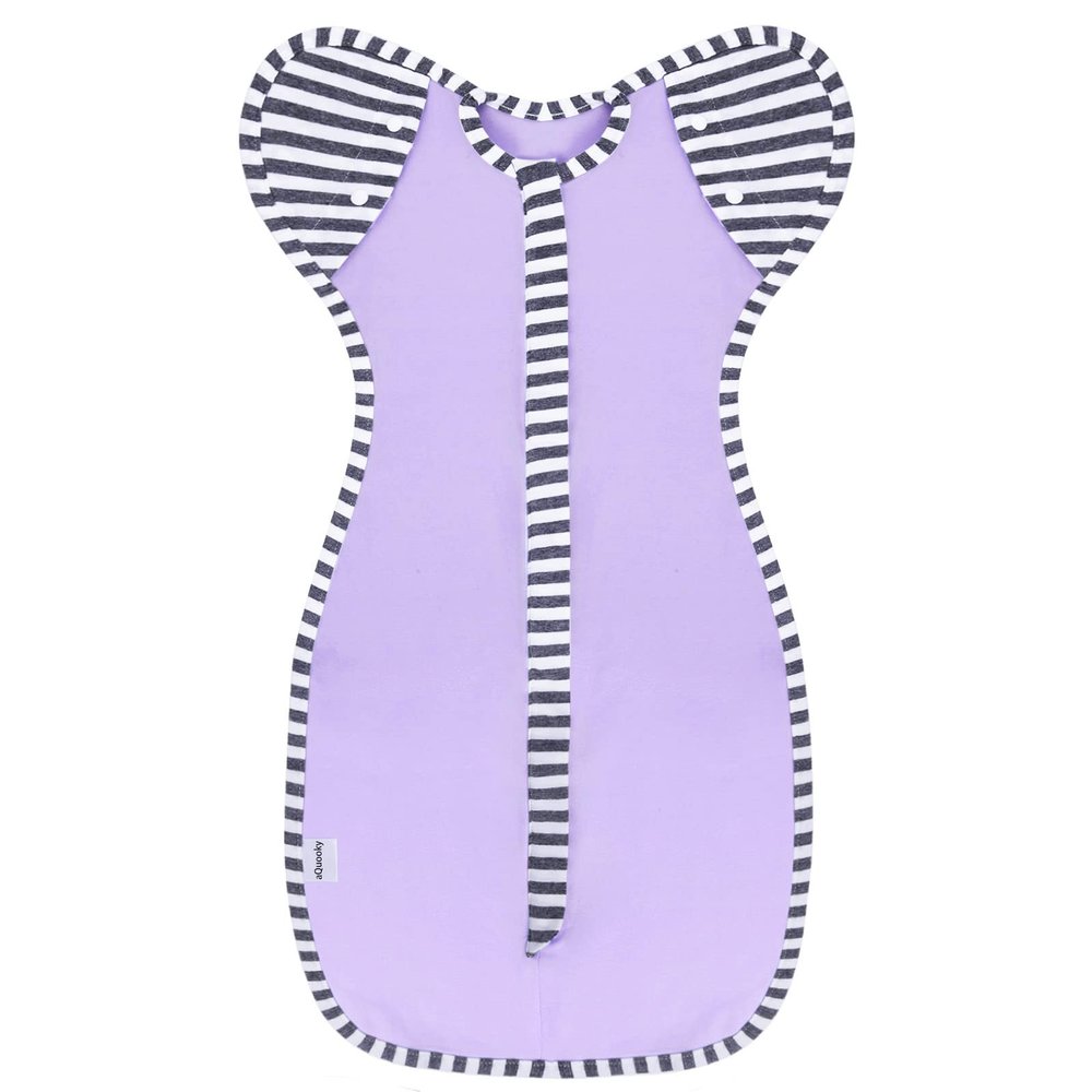 aQuooky Baby Blanket Sack with Arms Free Design,Transition to Arms Free Wearable for Newborn Girl and Boy, Medium 3-6Months, Purple Color